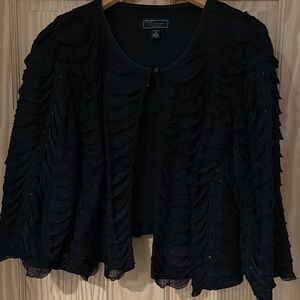 Formal, soft & comfy sparkle Dressbarn Black short evening jacket plus 1X NEW 94